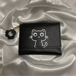 🐈‍⬛ Black Leather Cat Print Wallet 🐈‍⬛